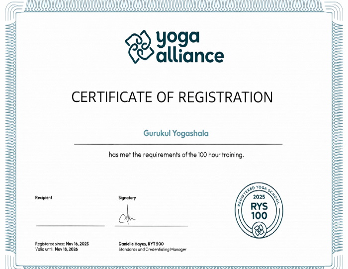 RYS 100 Yoga Alliance